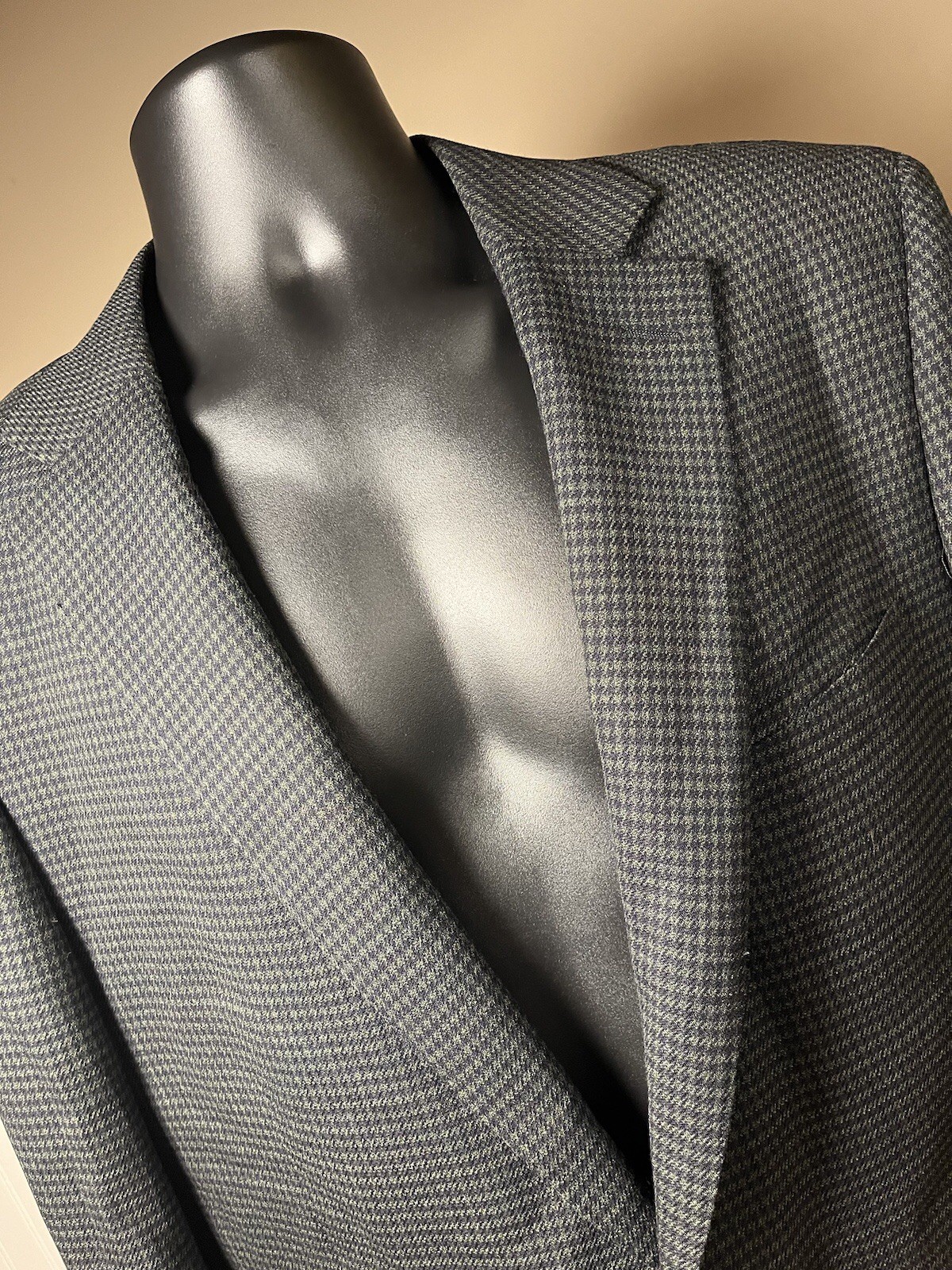 NWT Paul Betenly 44L Kevin Sport Coat Navy Olive Plaid Filarte Wool Stretch