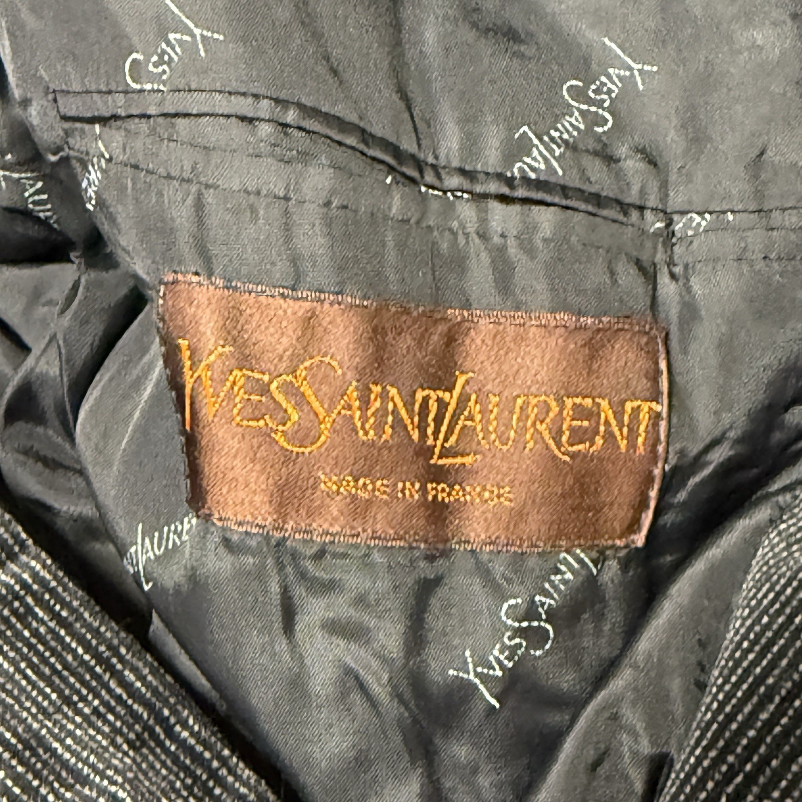 Yes Saint Laurent Vtg Textured Suede Black Blazer Sz 41