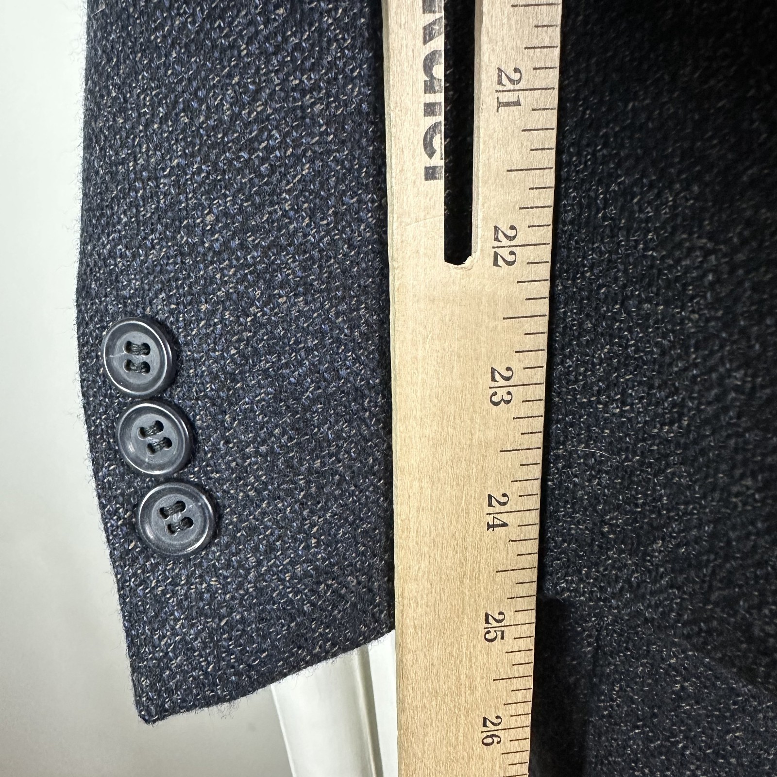 Ermenegildo Zegna Sport Coat Mens 48R Navy Blue 3 Button Cashmere Wool Coat