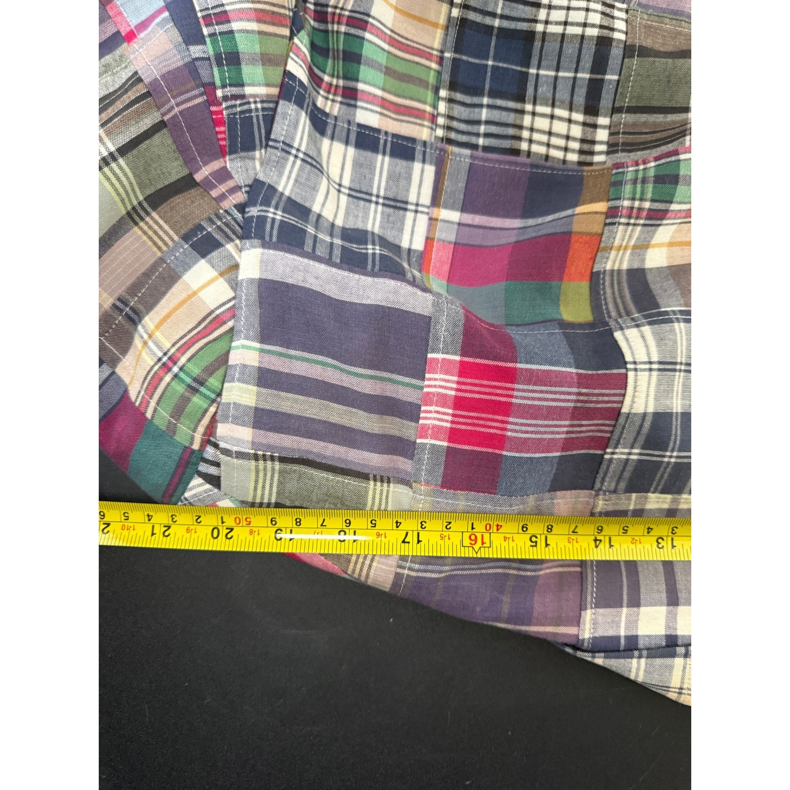 Mens Patchwork Madras Plaid Blazer Jacket Prep East Coastal Nautical 42 Academia