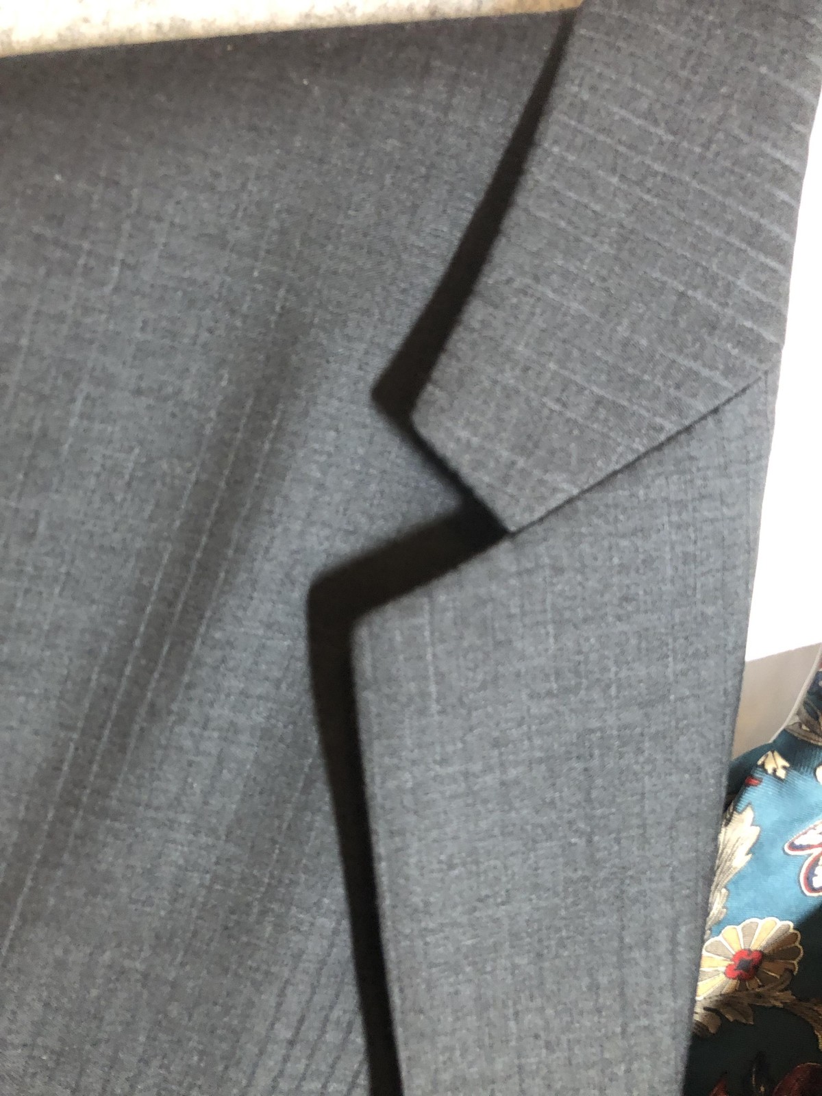 Calvin Klein Suit Jacket Mens 46R Gray Wool Notch Lapel Business Classic Office