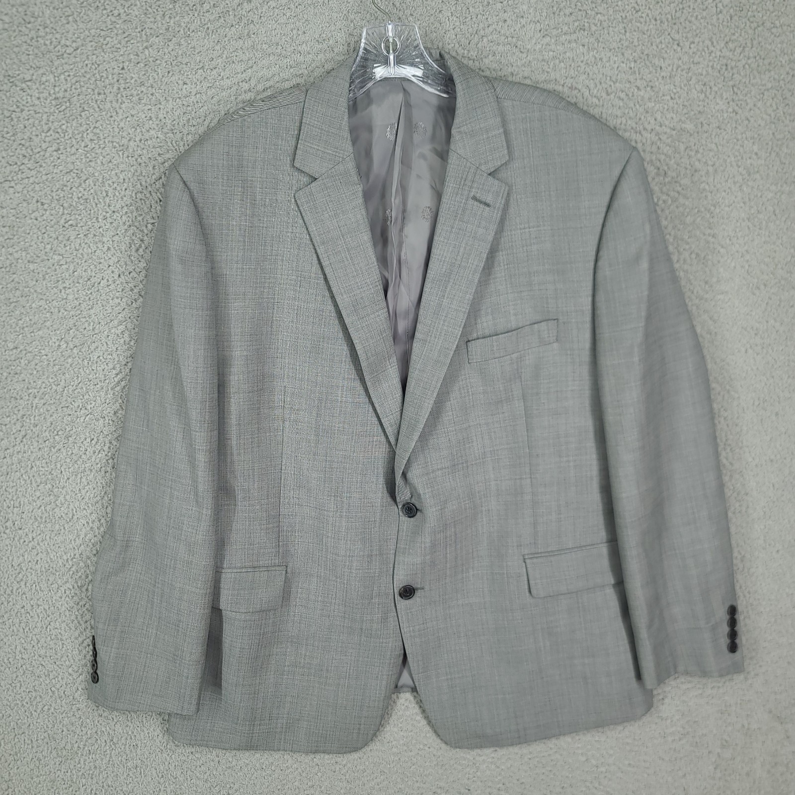 Lauren Ralph Lauren Blazer Mens 48R Gray 70% Wool Poly 2 Button Dual Vent