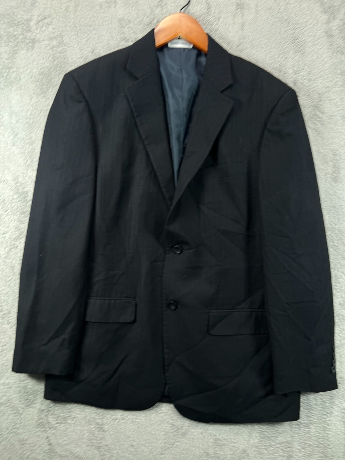 Mens 40R Suit Jacket Blazer Coat Geoffry Beene Navy Pinstripe Single Breast
