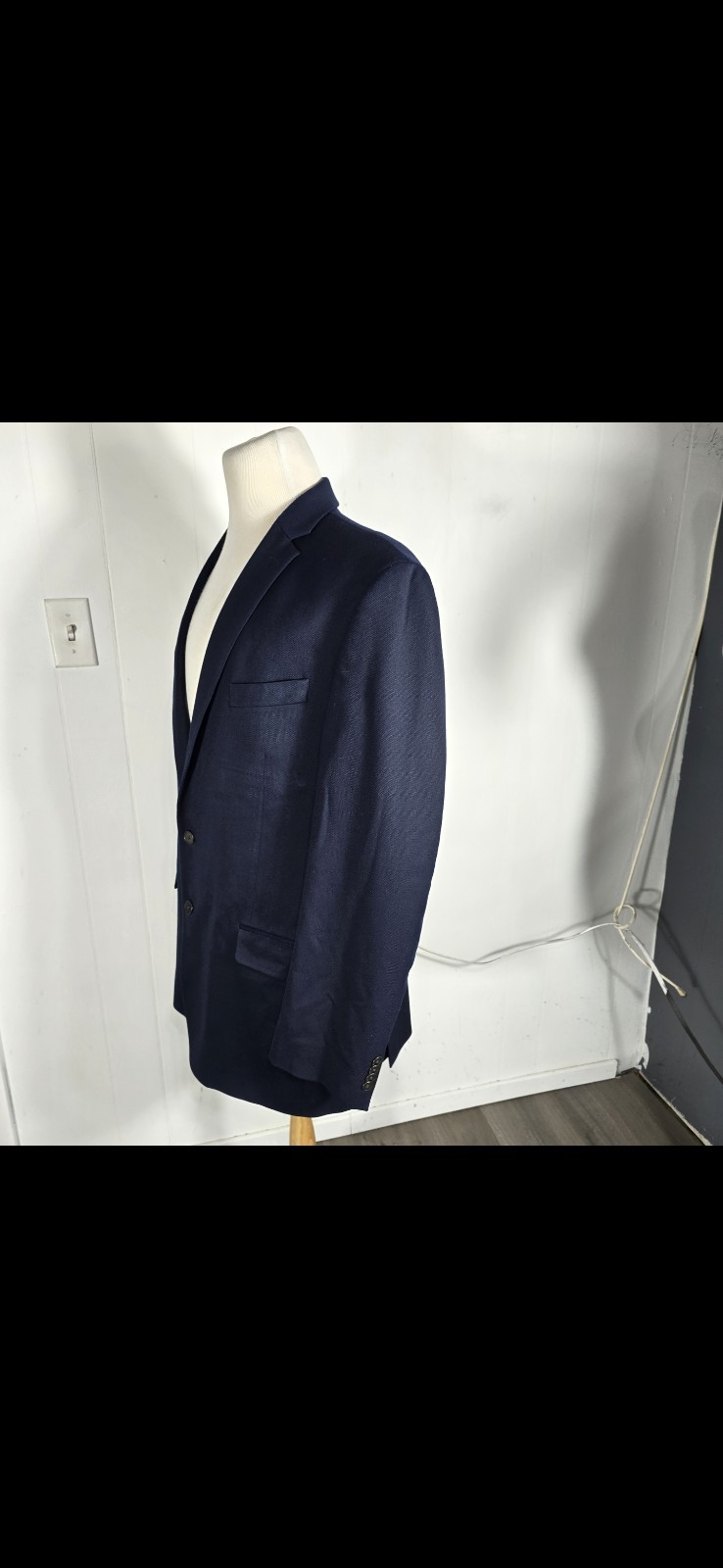 Michael Kors Mens 44L Dark Blue Cotton Spandex Sport Coat S25