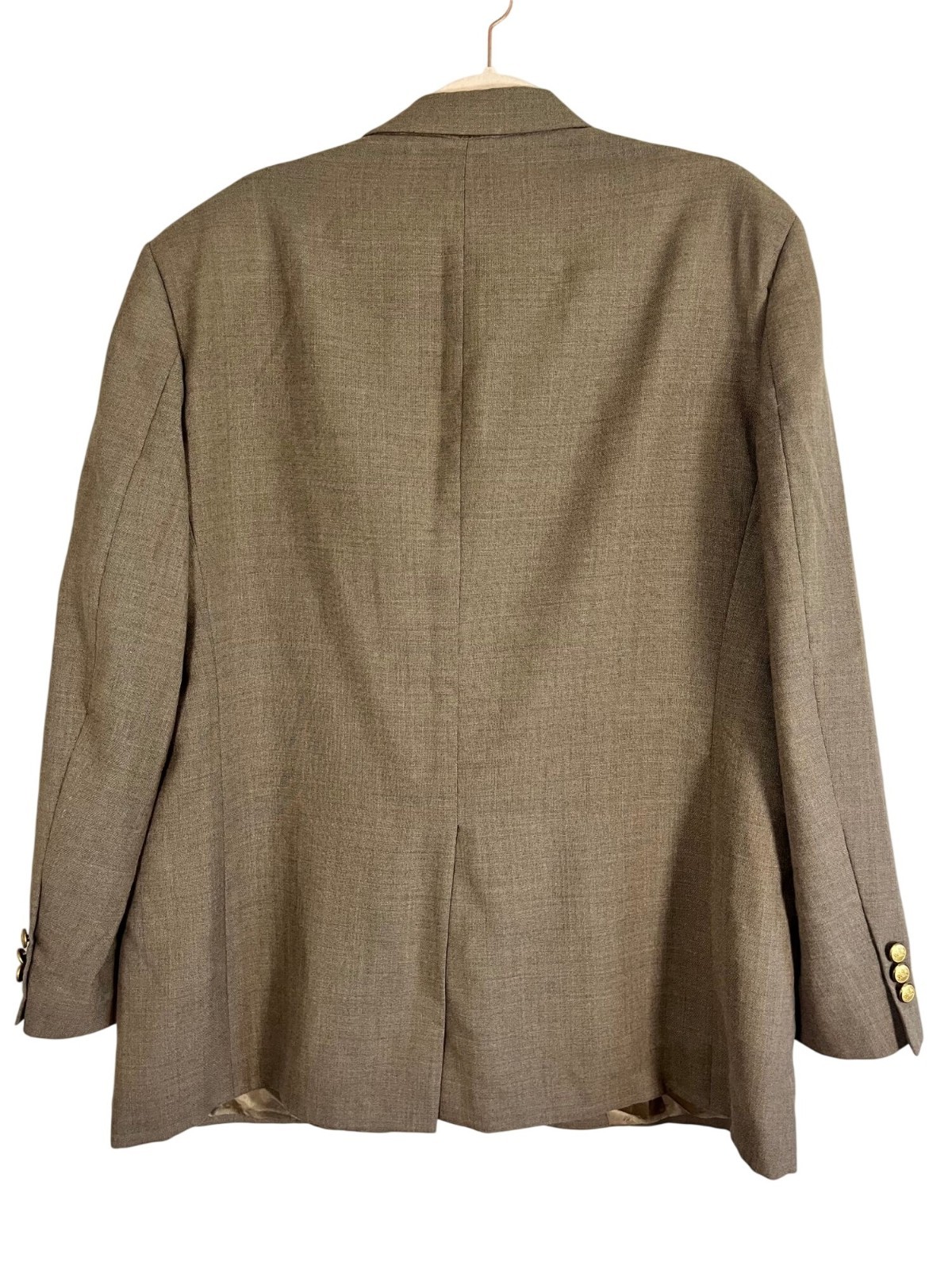 Neutral Wool Sport Jacket Brown 44R Preppy Wedding Formal Work Office Classic
