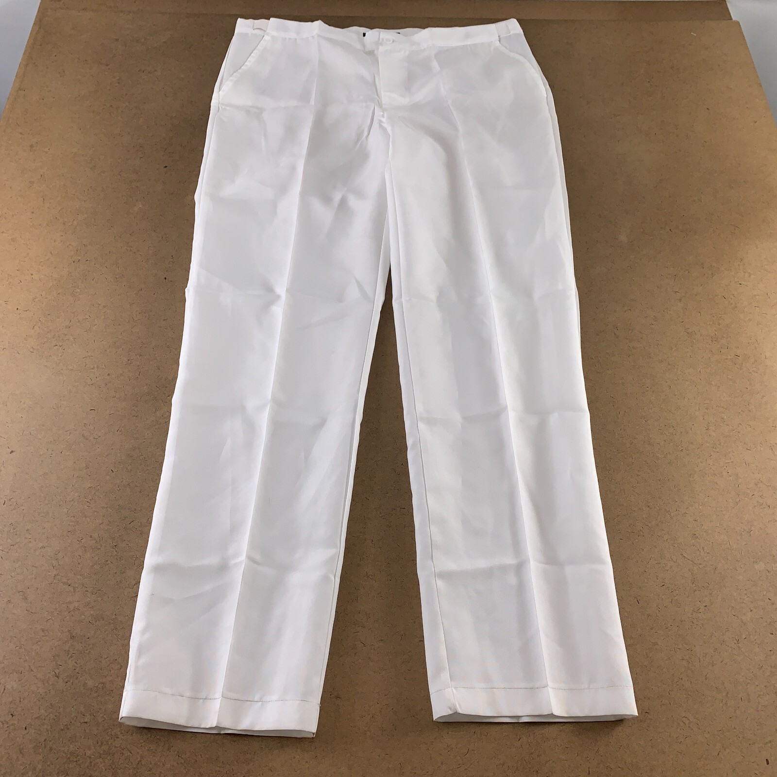 Suitmeister Men’s XL 46-48 White Stretch Waist Straight Leg Suit Pants New *Flaw