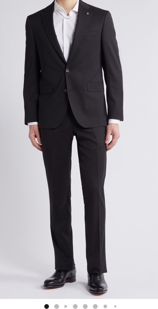 Jack Victor “ESPIRIT B-Cut” Super 130’s BLACK Suit SZ 42 Regular MSRP $898