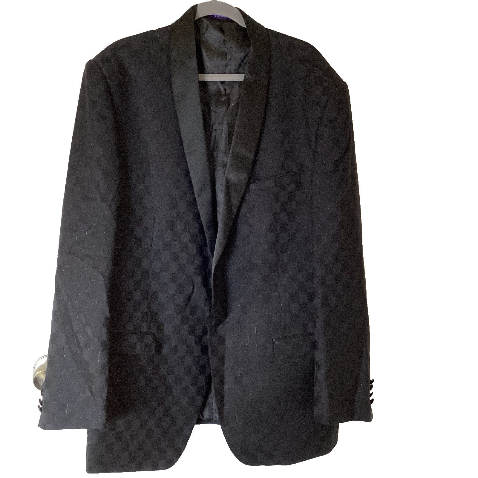 Club Wedding Luxury Rock Statement Handmade Italy Mens 48L Jacket Blazer Black
