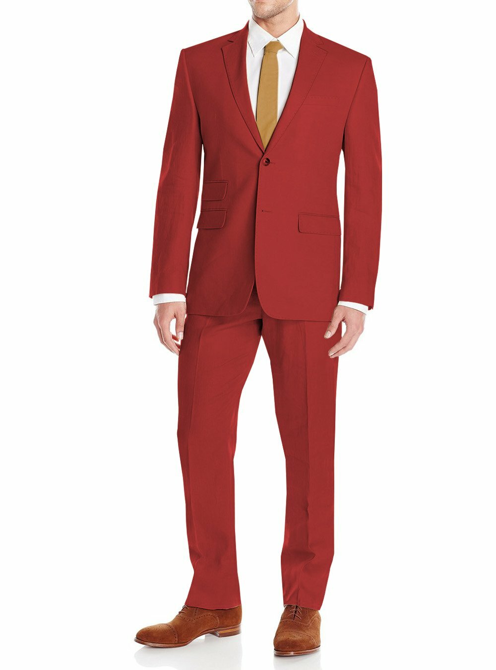 DTI GV Executive Mens Modern Fit Linen Suit 2 Button Summer Blazer With