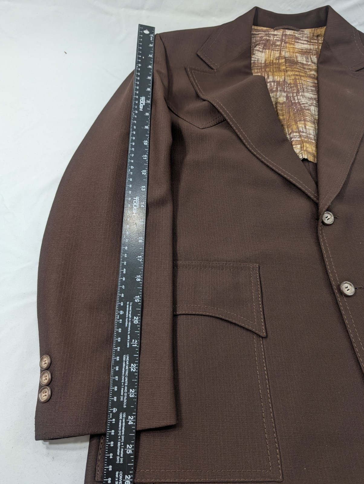 Sheplers Western Cut Sports Jacket Blazer Suit Coat Brown Yokes 44R 46″ Chest