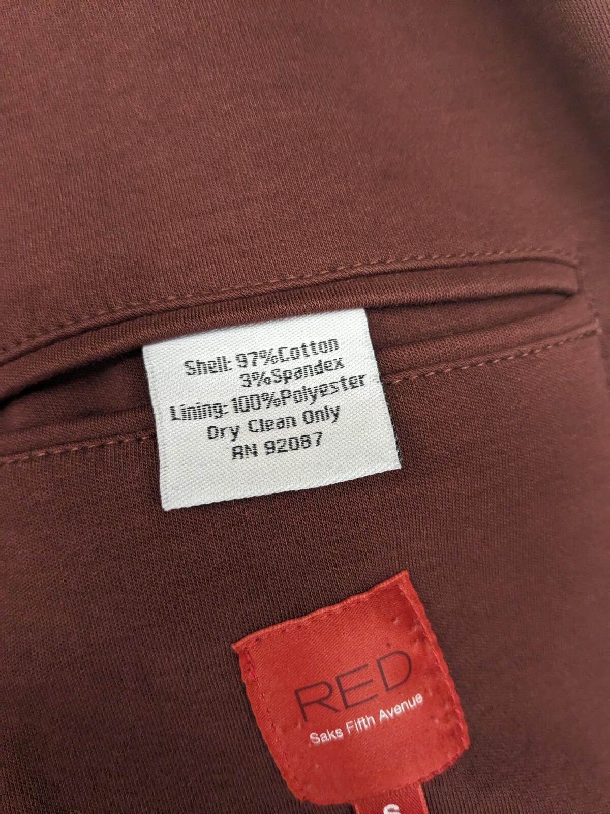 Men’s Saks Fifth Avenue Red Label Soft Cotton Spandex Sports Coat Blazer Small