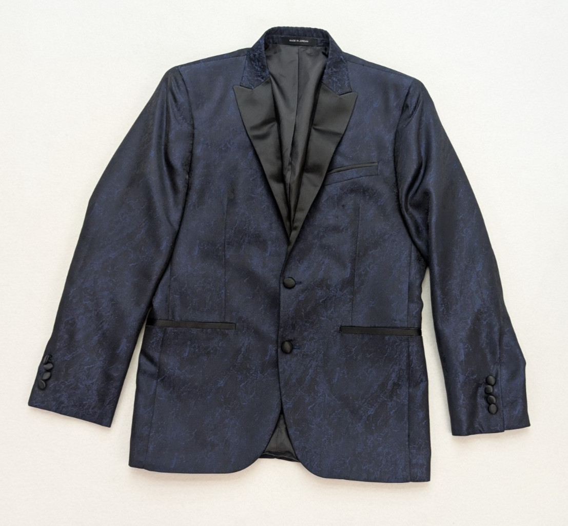 Awareness Kenneth Cole Men’s Tuxedo Jacket Formal Evening Blazer Size 38R Blue