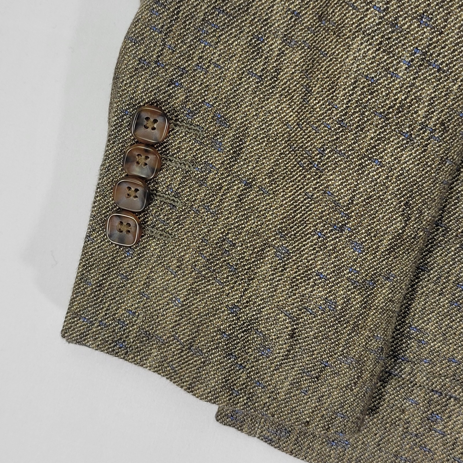 1 Like No Other Men’s Sport Coat Blazer Two Button Olive Linen Blend Size 42L