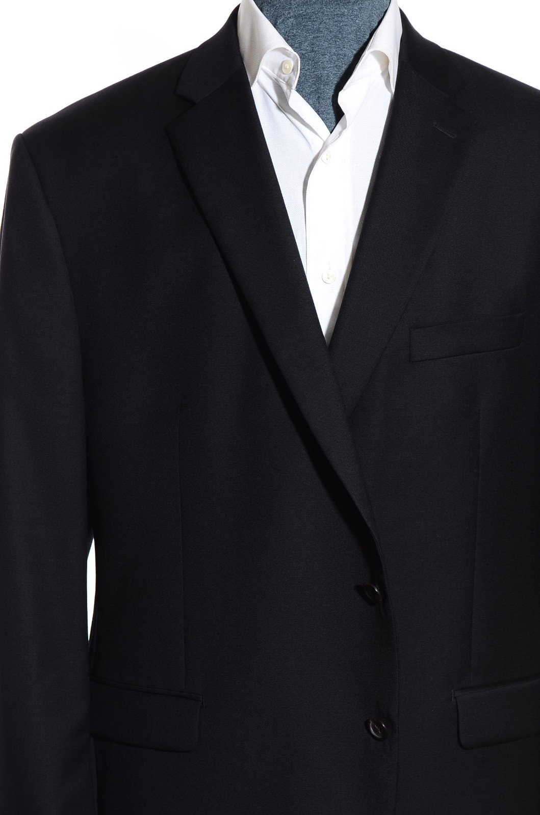 48R Lauren Ralph Lauren Jet-Black Worsted-Wool Sport Coat Blazer Jacket XXXL 3XL
