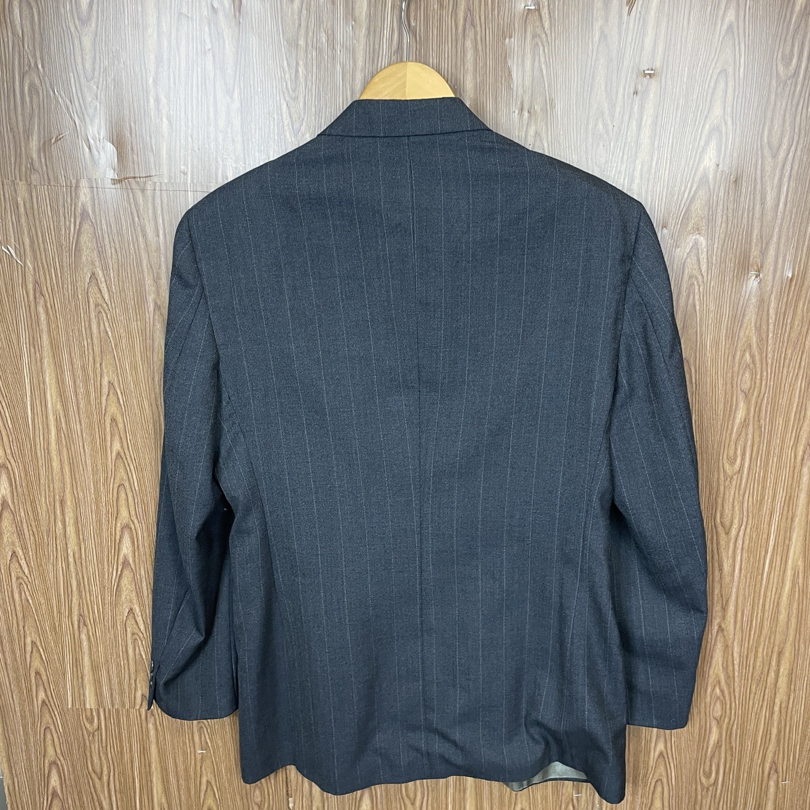 Executive Collection 2 Piece Suit Mens 44L 34×29 Gray Striped Double Breasted