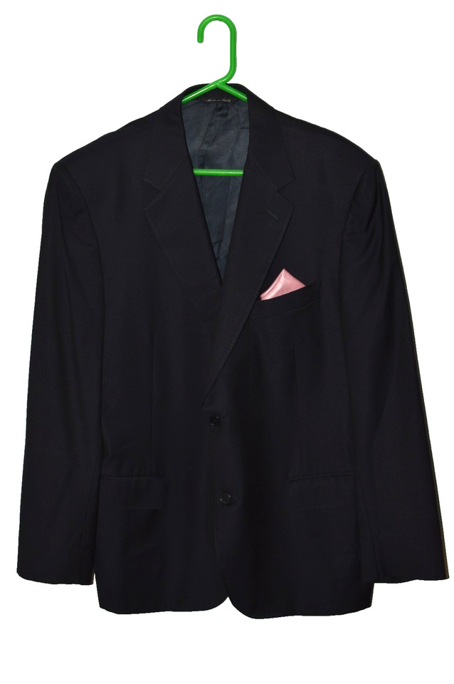 USA 46R IT 56R CANALI Brown Label Men’s Blue 100% Wool Sport Coat Blazer, ITALY!