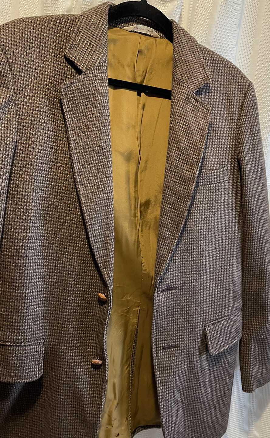 CS & CO Blazer Sport Coat Mens 40R County Seat Dry Clean Only Brown Patches