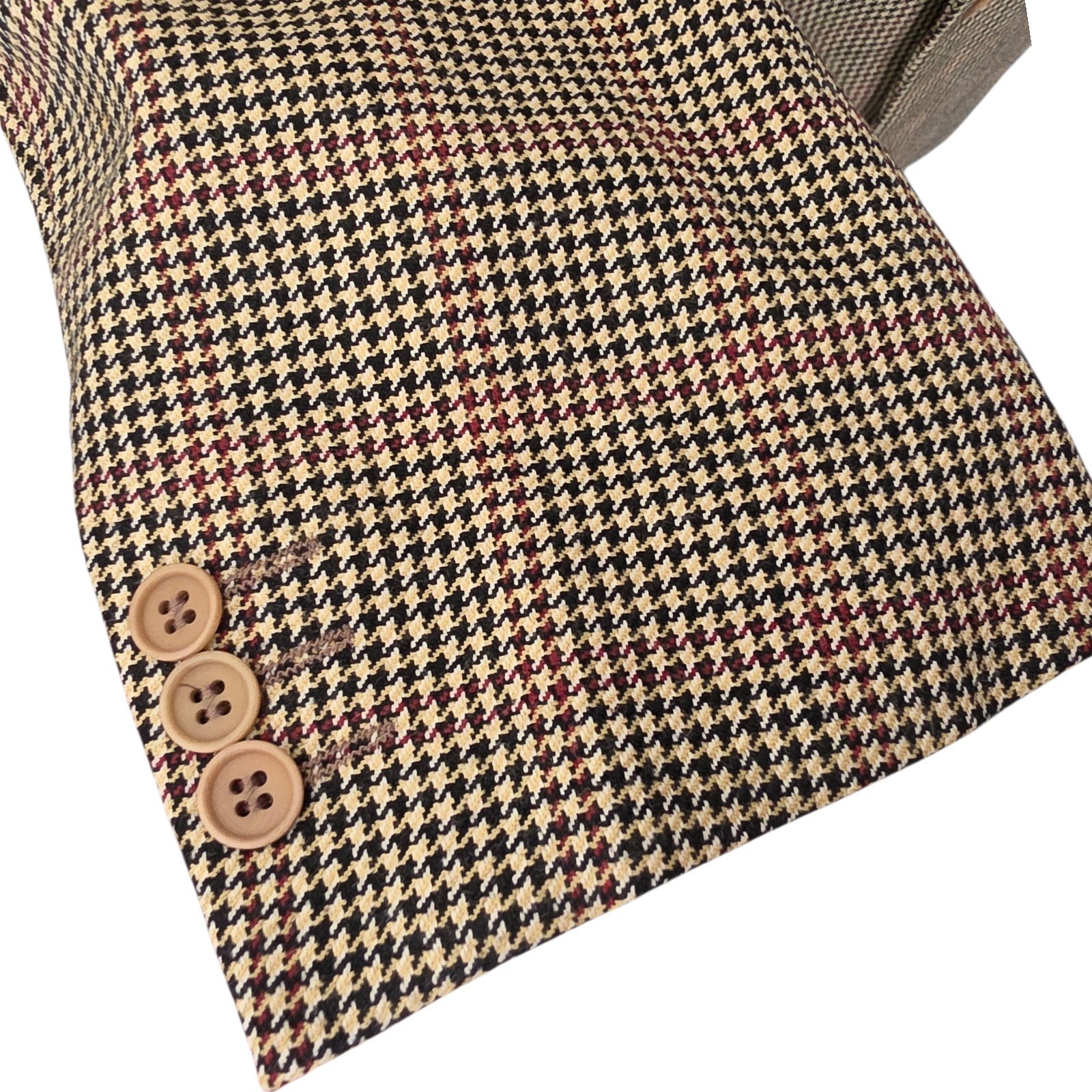 Emporio Armani Houndstooth Blazer 46r 56It Vintage 1990s Made In Italy Plaid
