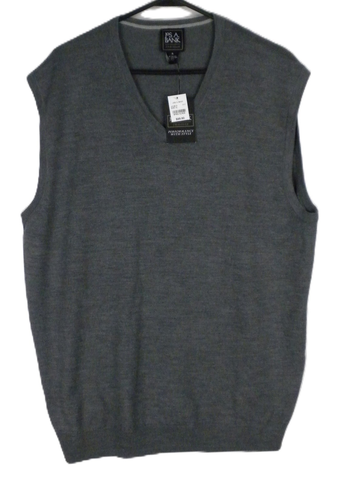 NWT ~ Jos. A. Bank Traveler Men’s Gray Merino Wool Vest Size XL
