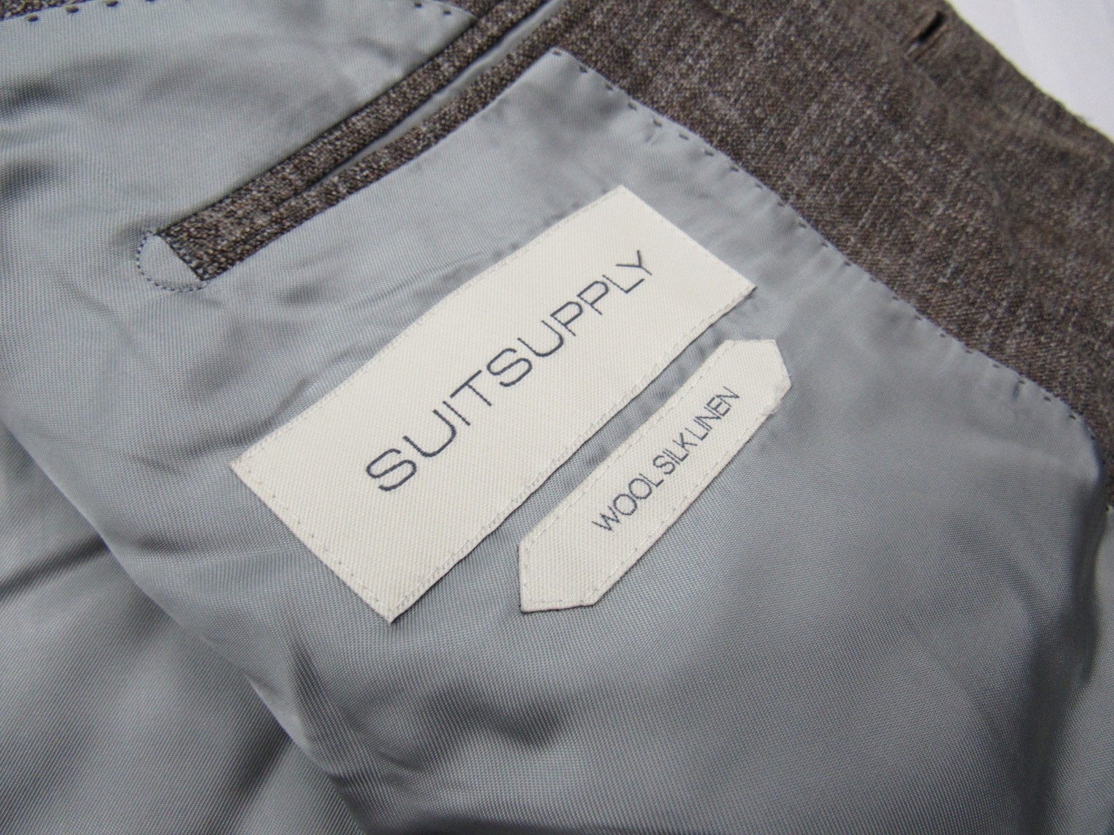 Suitsupply Lazio 2 Pc E. Thomas Brown Silk Linen Wool Suit 44L / Pants 37 x 33.5