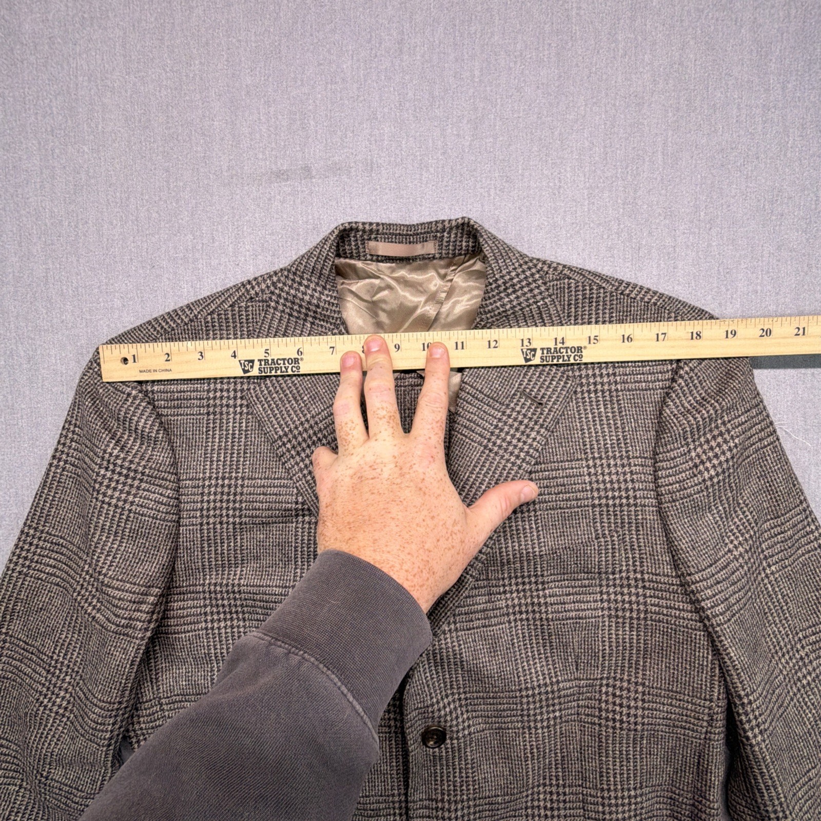 Proper Cloth Sport Coat Mens 42 Italian Merino Wool Houndstooth Brown Blazer