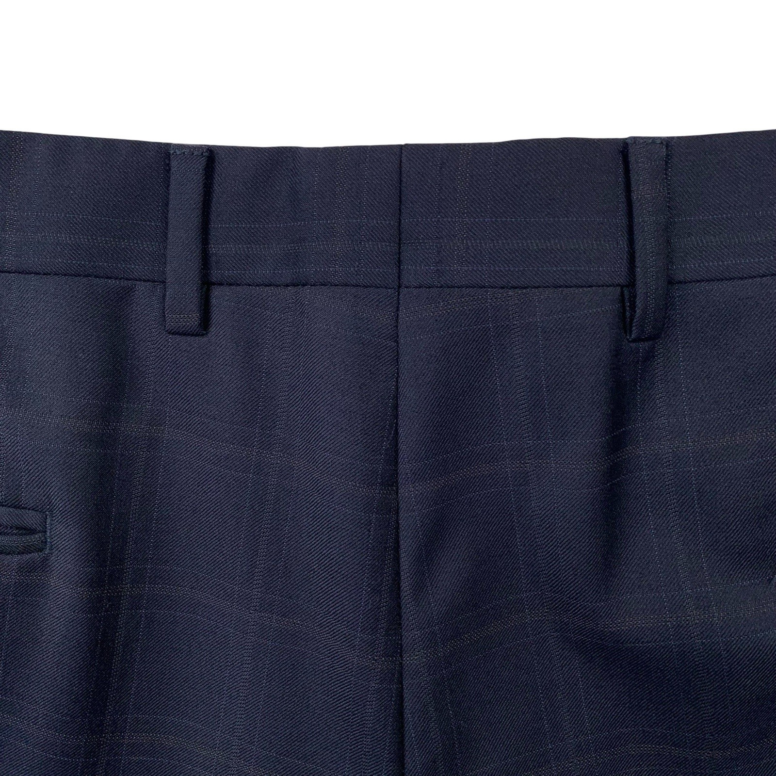 Mens 44 R Canali Blue Label ” Classic Cut ” Navy Blue Windowpane Plaid Suit