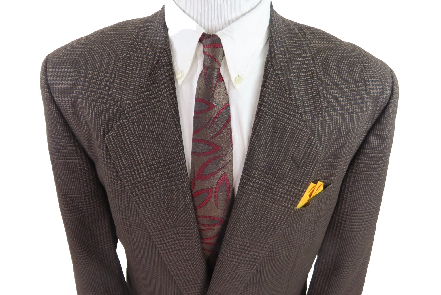 Pal Zileri Italian Sport Coat Mens Pure Wool Brown Glen Plaid Blazer Jacket 42 R