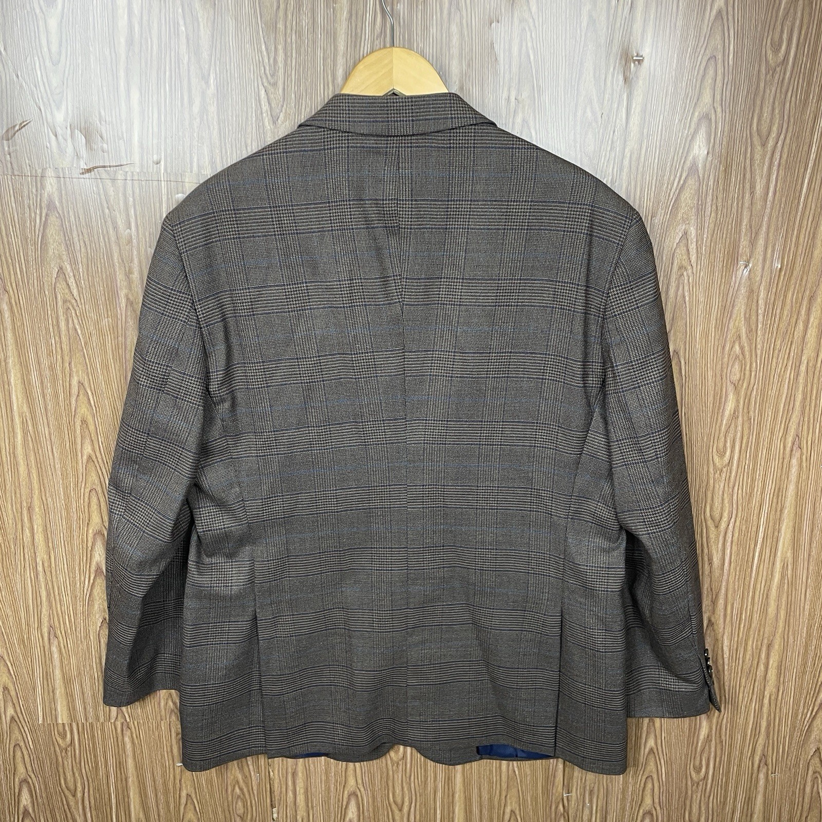 Jos A Bank 1905 Sport Coat Mens 46R Brown Multicolor Plaid Wool Double Vented