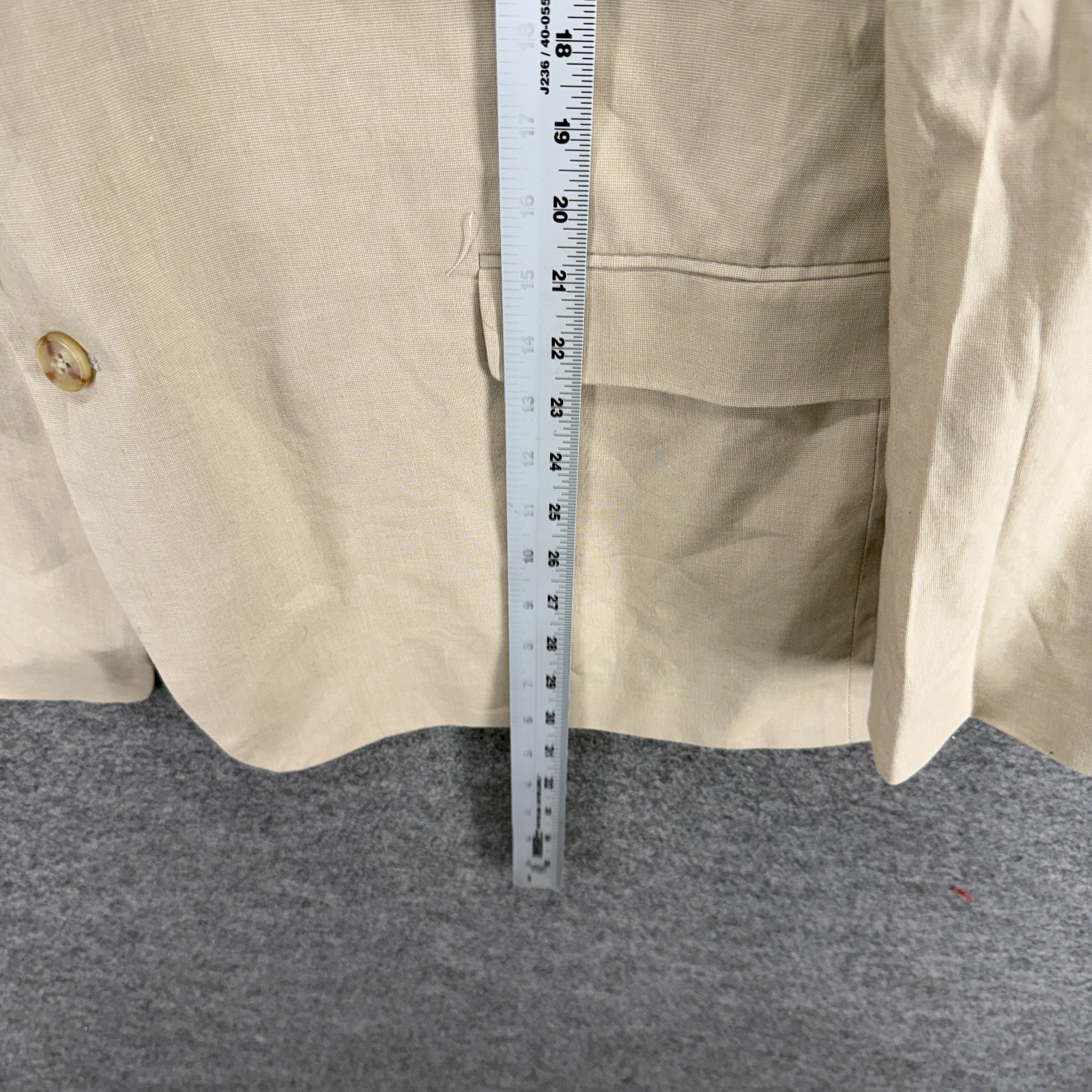 Saddlebred Blazer Men 50 Beige Button Up Collared Long Sleeve Lined Jacket
