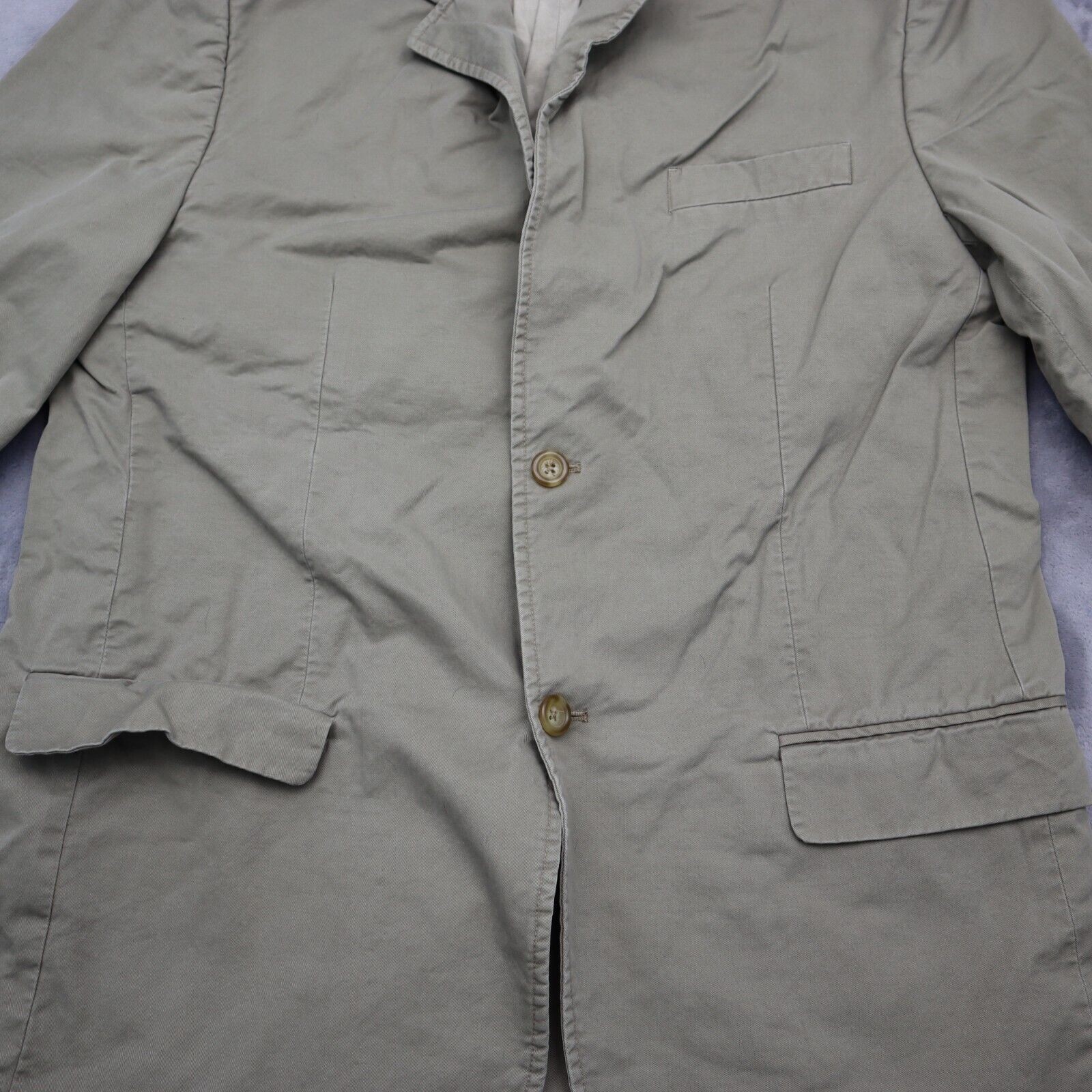 Merona Suit Mens 42R Beige Long Sleeve Collared Notch Lapel