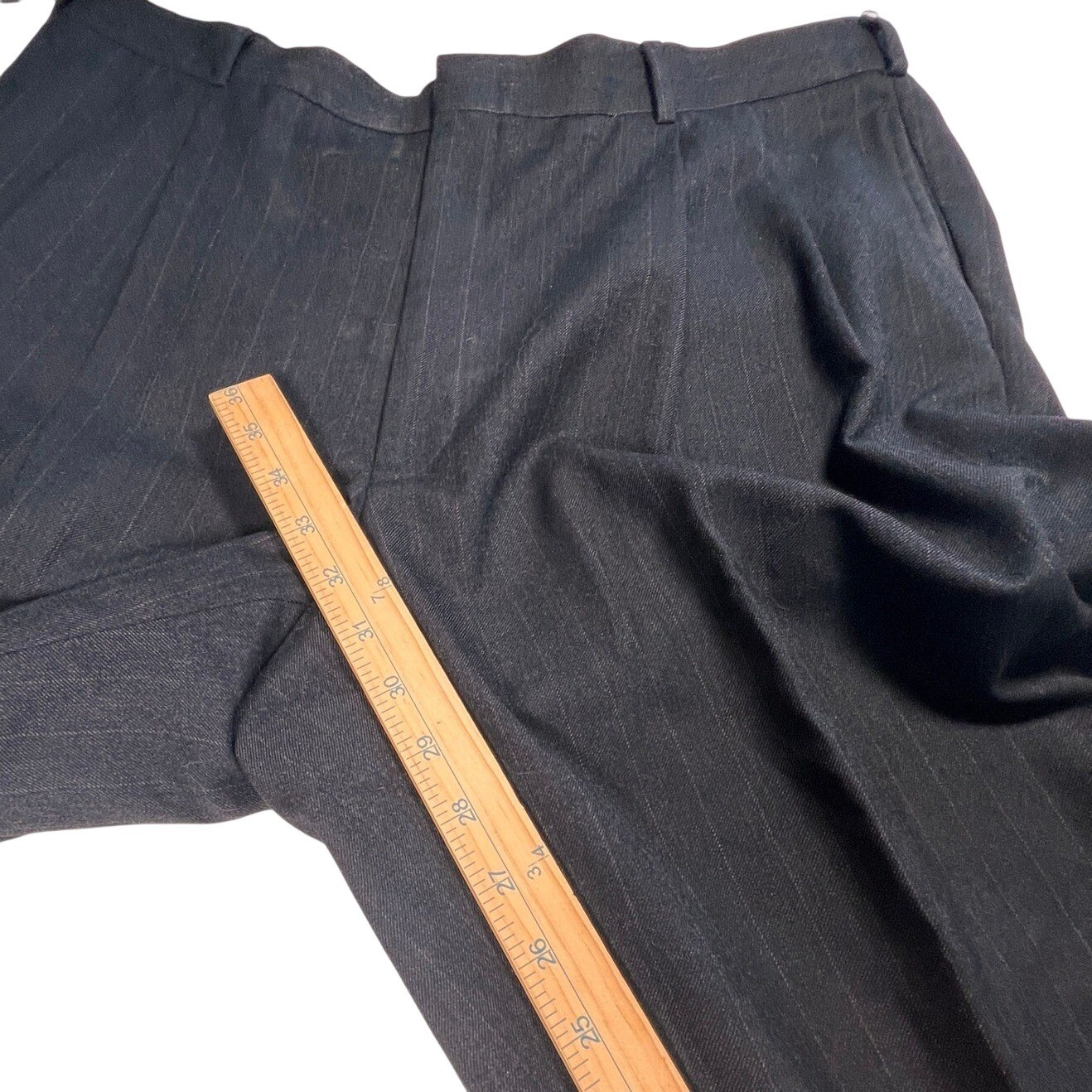 Brooks Brothers Suit Mens 46L Charcoal Pinstripe Brooksease Makers Wool USA 2pc