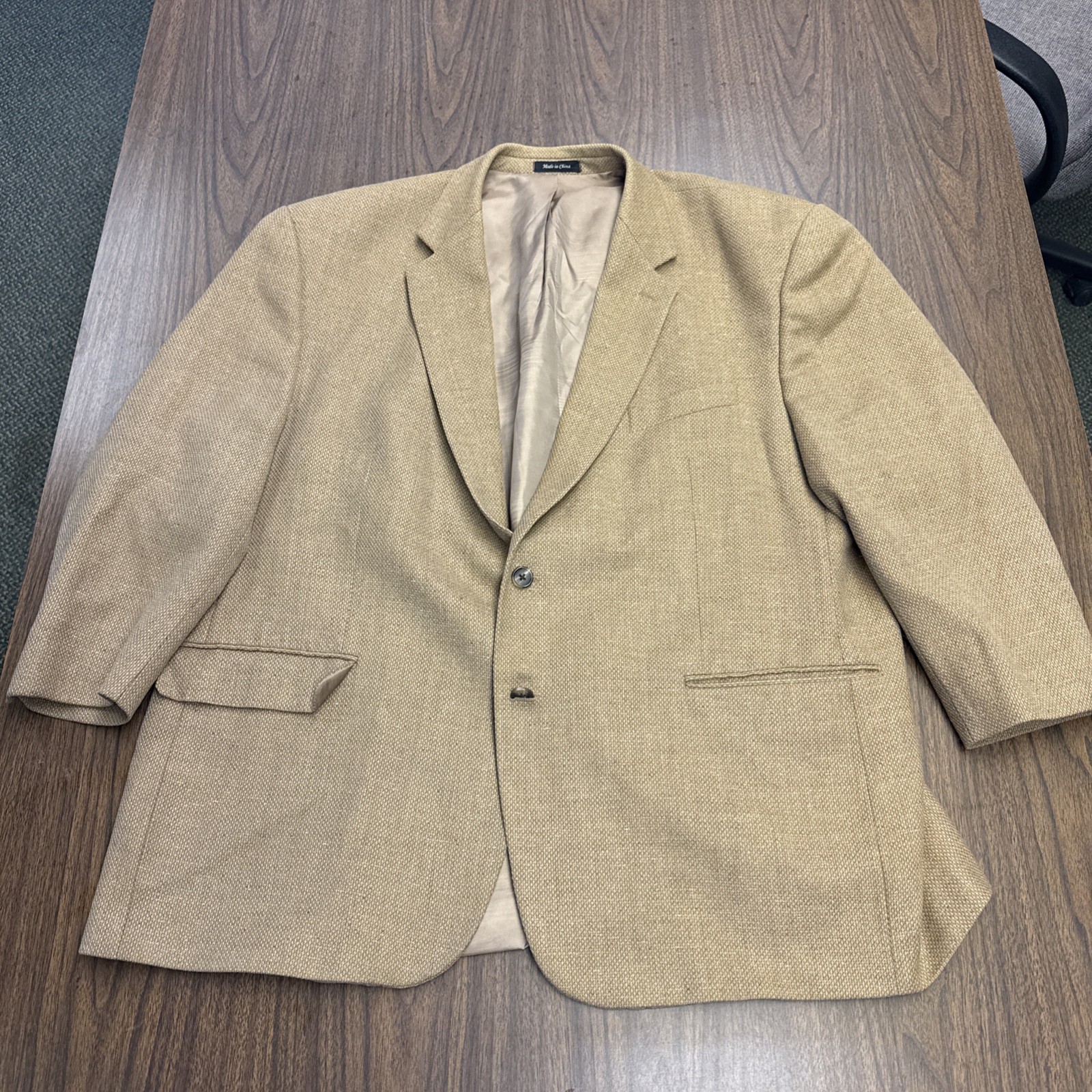 Ralph Lauren Blazer Men 52R 100% Wool Geometric Sport Coat 2 Button Notch Brown