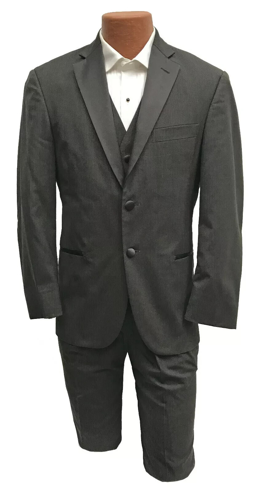 Men’s Chocolate Brown Calvin Klein Tuxedo Jacket 38R with 32 Waist Pants