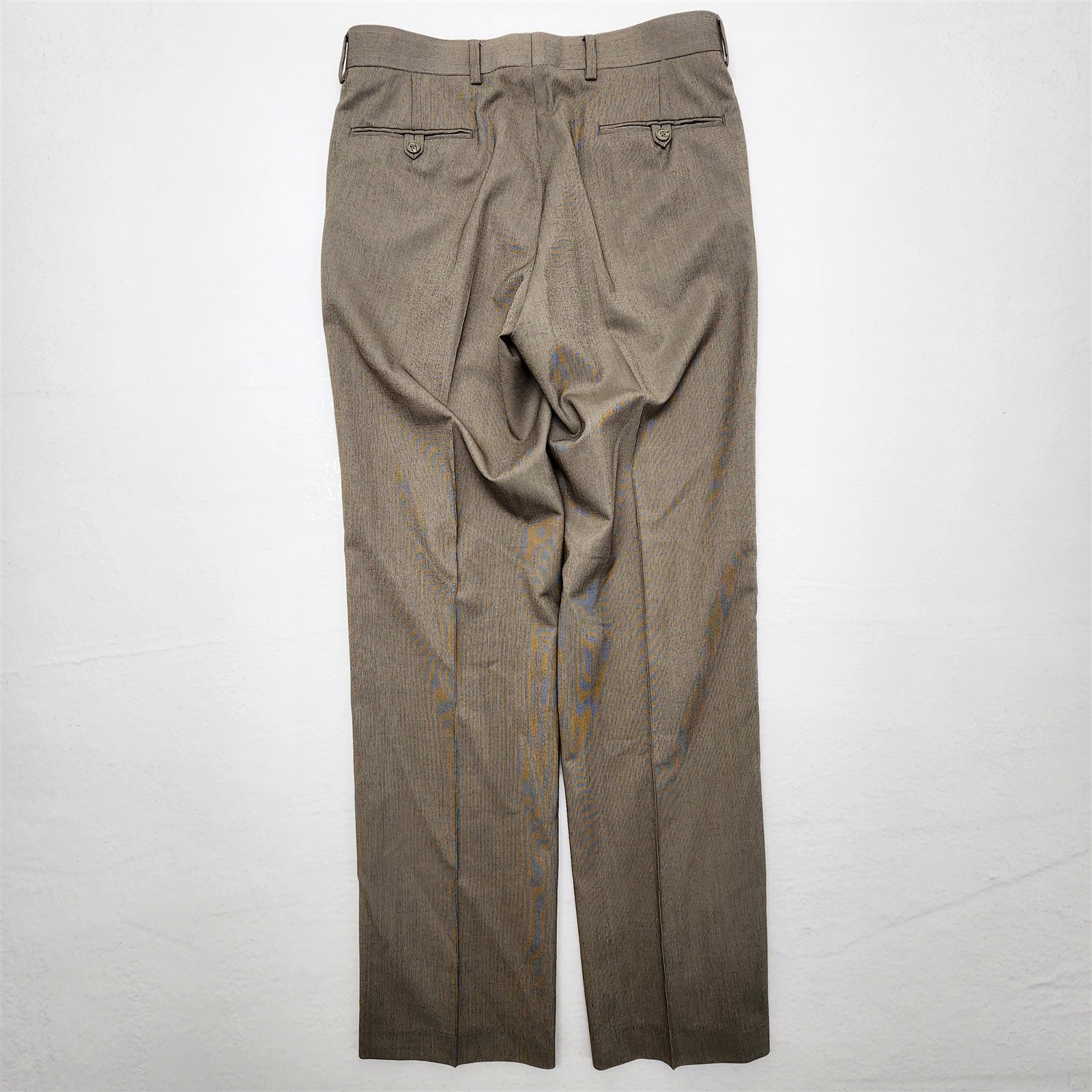 Wilke-Rodriguez 38S 32×32 Taupe Striped Wool Blend Mens Jacket Pants Suit