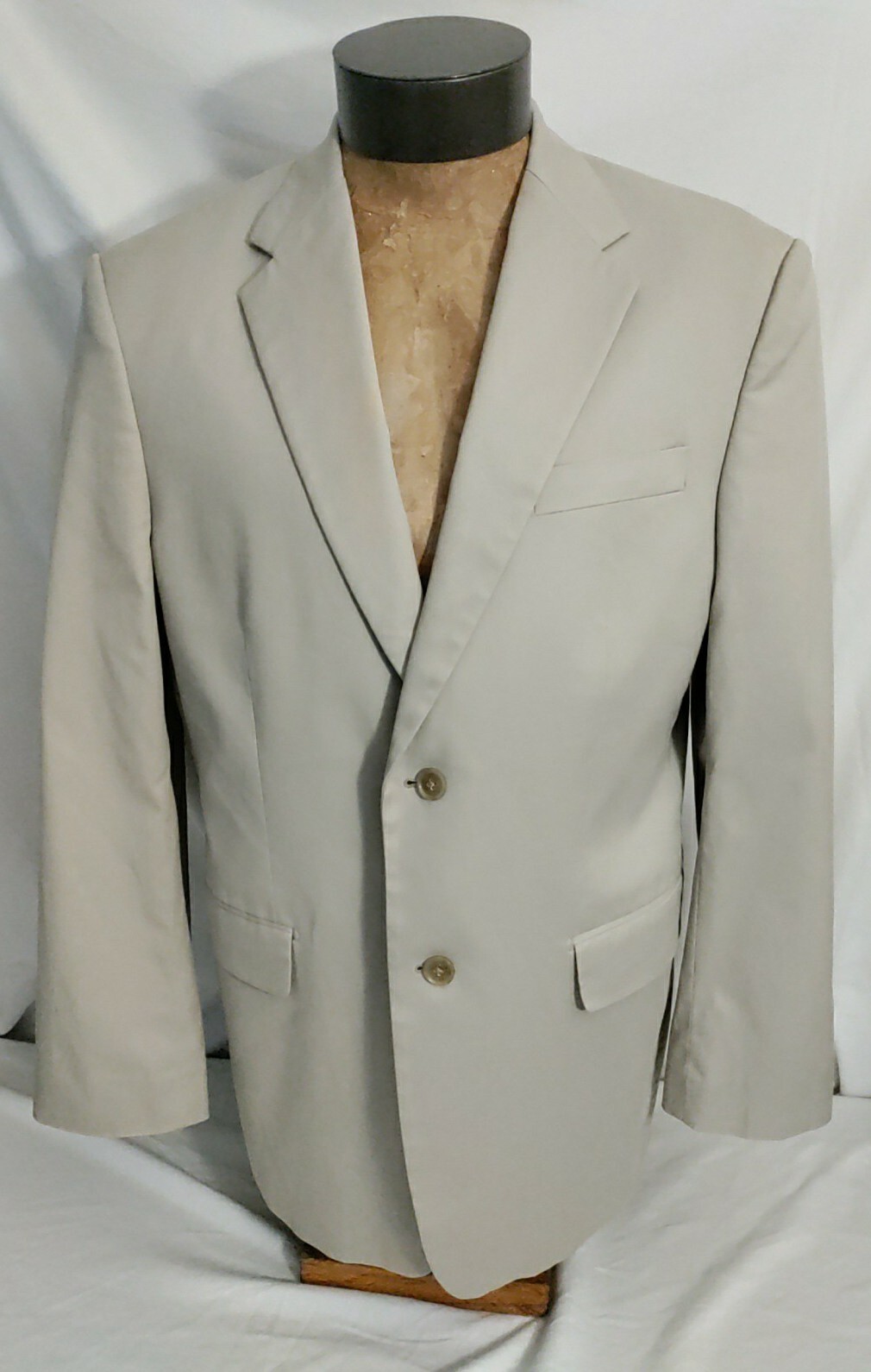 Express Design Studio Khaki Brown Cotton Spandex Suit Jacket Coat VTG 42R NWD