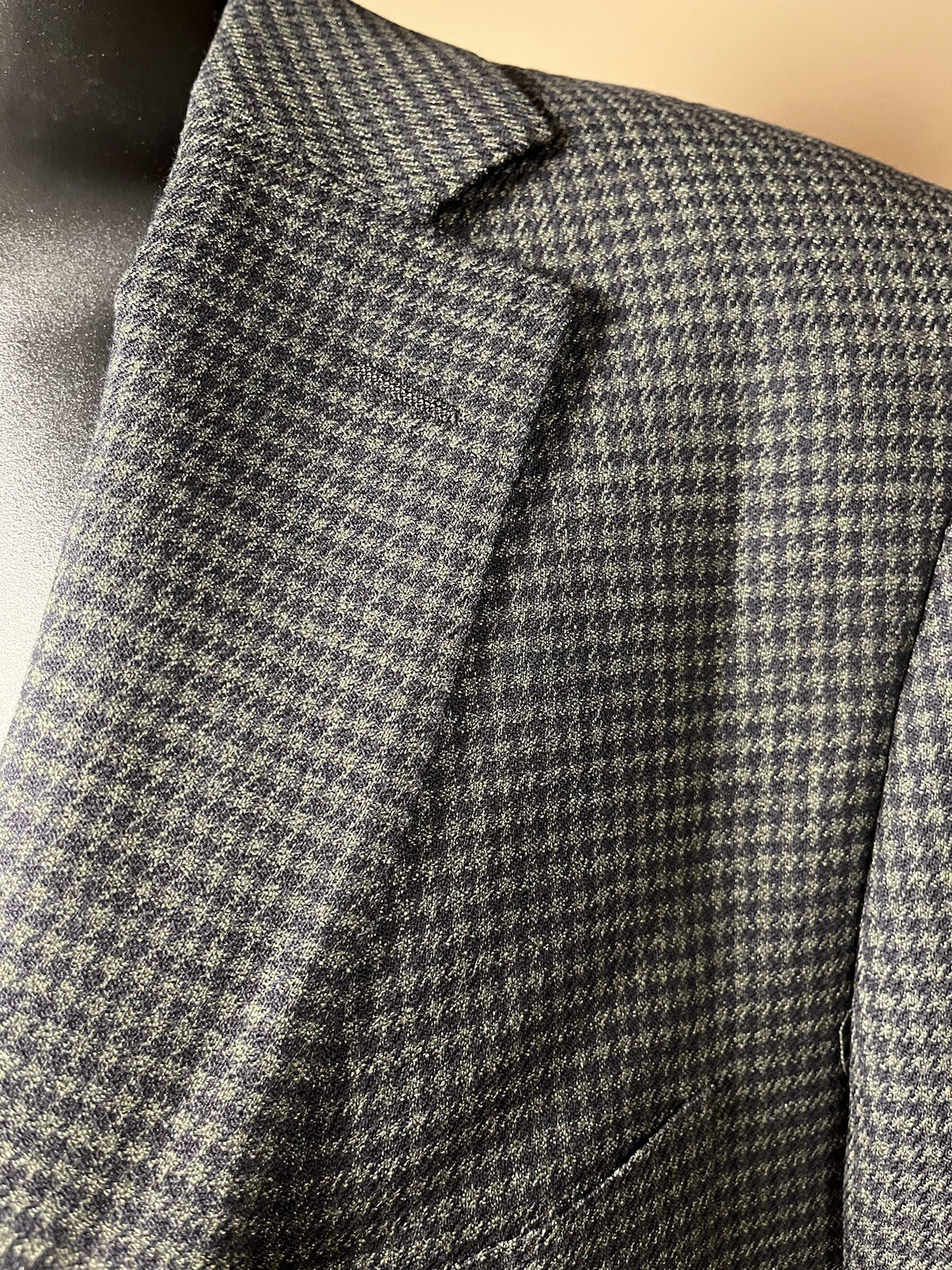 NWT Paul Betenly 44L Kevin Sport Coat Navy Olive Plaid Filarte Wool Stretch