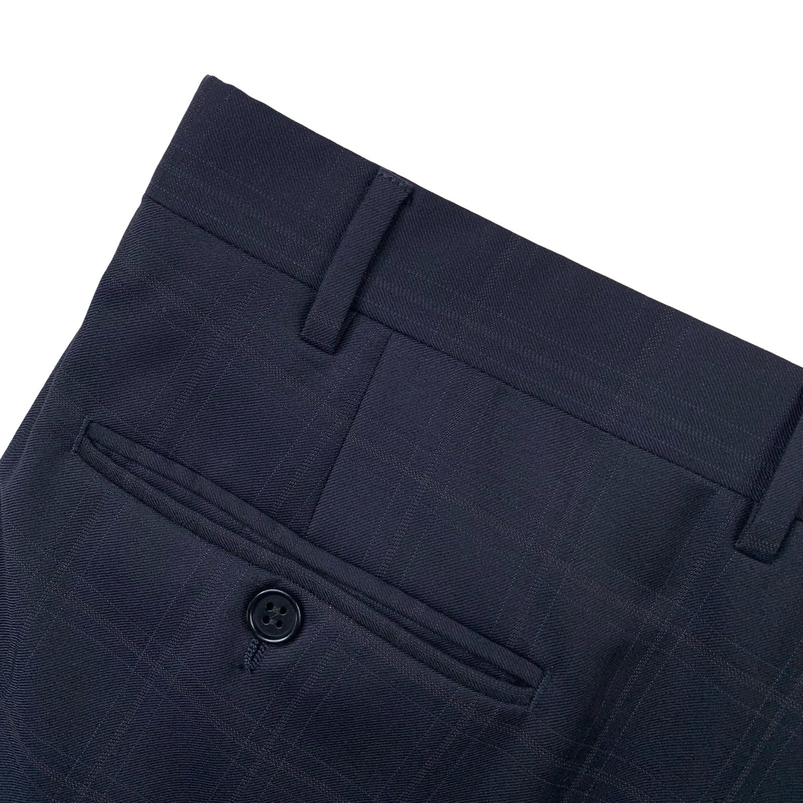 Mens 44 R Canali Blue Label ” Classic Cut ” Navy Blue Windowpane Plaid Suit