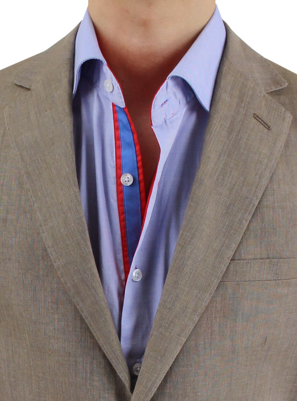 DTI BB Signature Italian Mens 2 Button Linen Suit Modern Fit Jacket Plain