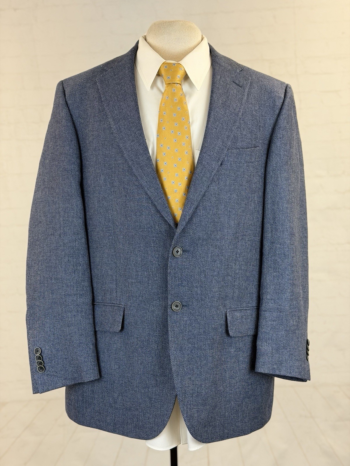 Joseph Abboud Men’s Dark Blue Cotton Linen Blazer 43R Sport Coat Two Button