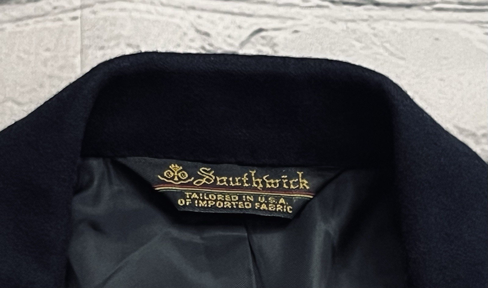 Vintage 70’s SOUTHWICK Double Breasted Navy Blue Blazer Mens 40R Gold Buttons