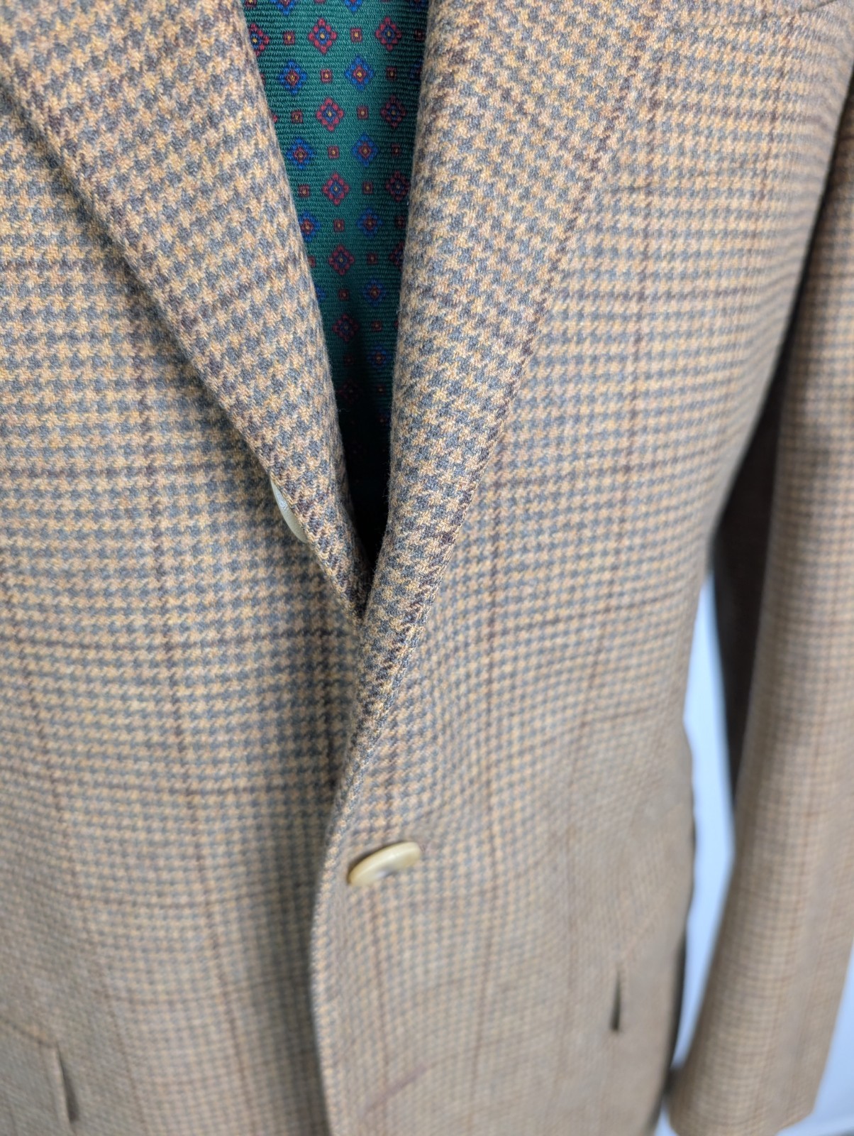 PAL ZILERI Sport Coat Dual Vent 100% Wool Houndstooth Check Sz 52R IT 42R US