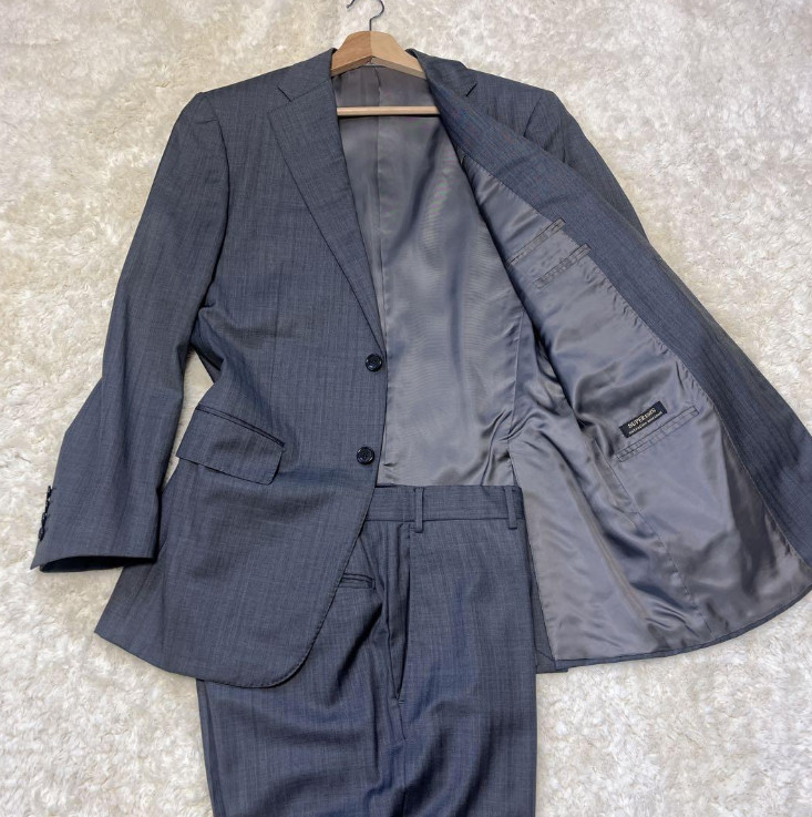 Corneliani 90s SUPER150’S Wool Suit Set Gray Made In Italy 46R Rare