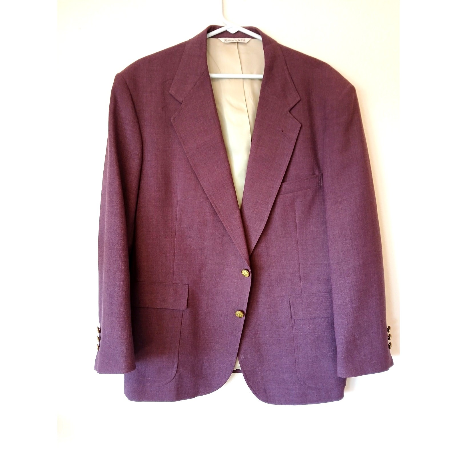 Stafford Men’s Purple Red Blazer Sports Coat 44S