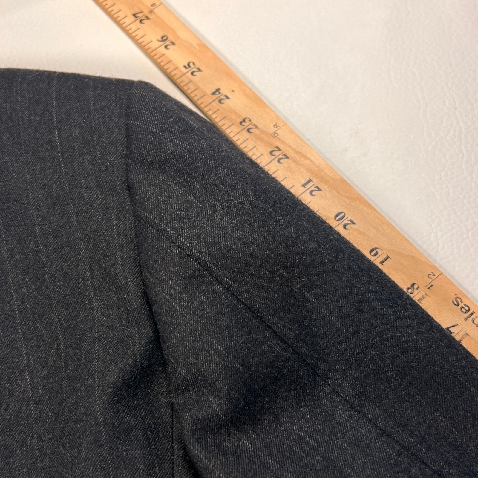 Brooks Brothers Suit Mens 46L Charcoal Pinstripe Brooksease Makers Wool USA 2pc