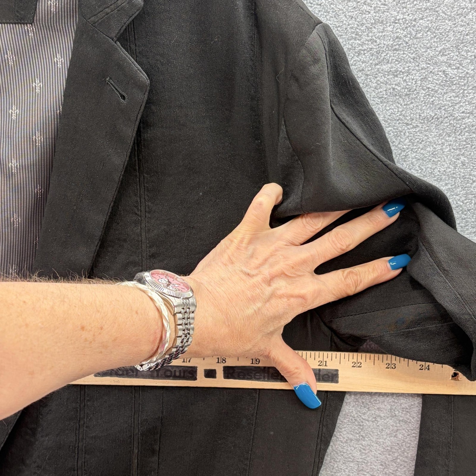 John Varvatos Blazer Mens 42R Black Linen Stripe Sport Coat Lightweight Italy