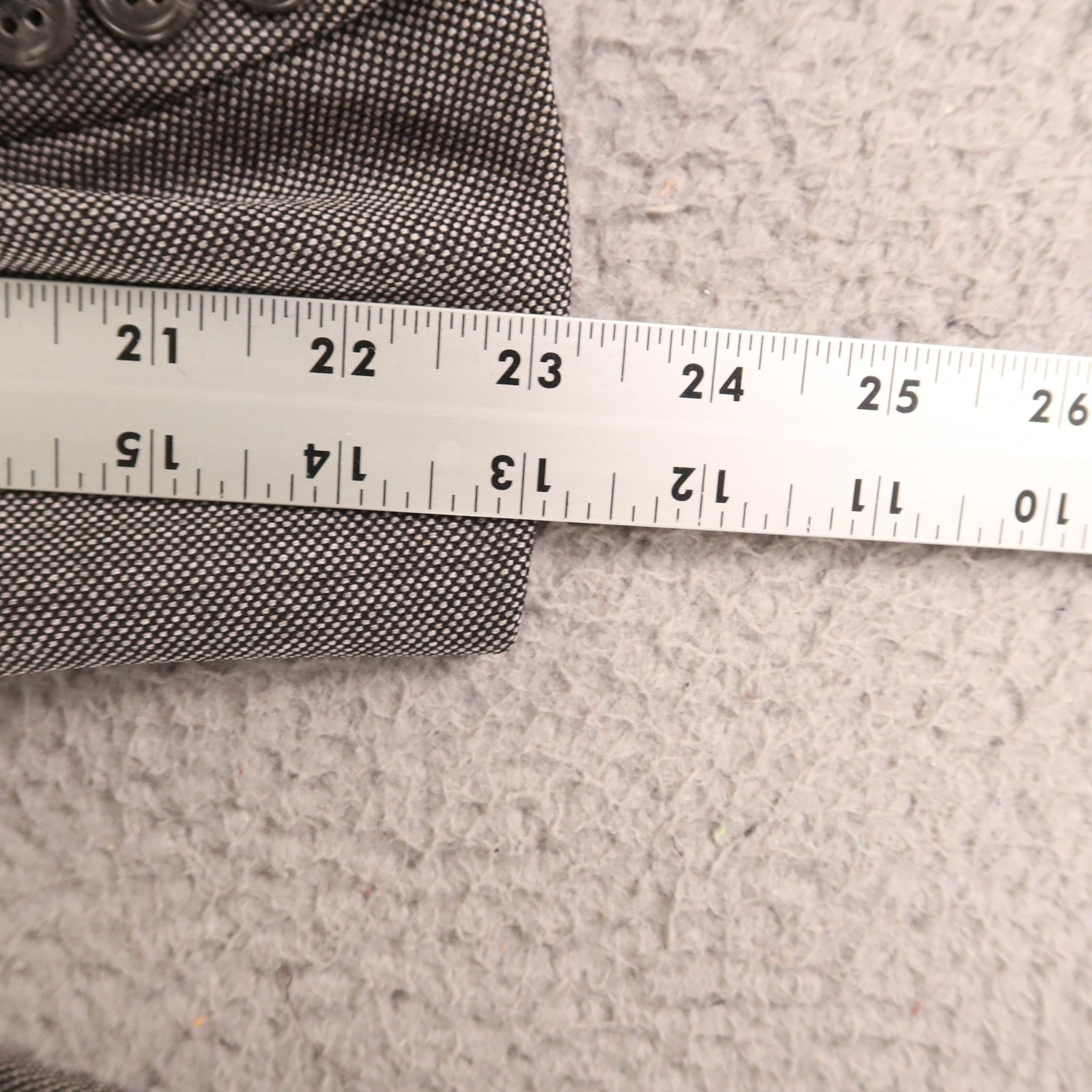 Corneliani Suit L 44R Gray Birdseye Check 100% Wool Made in Italy Pleated 36×30
