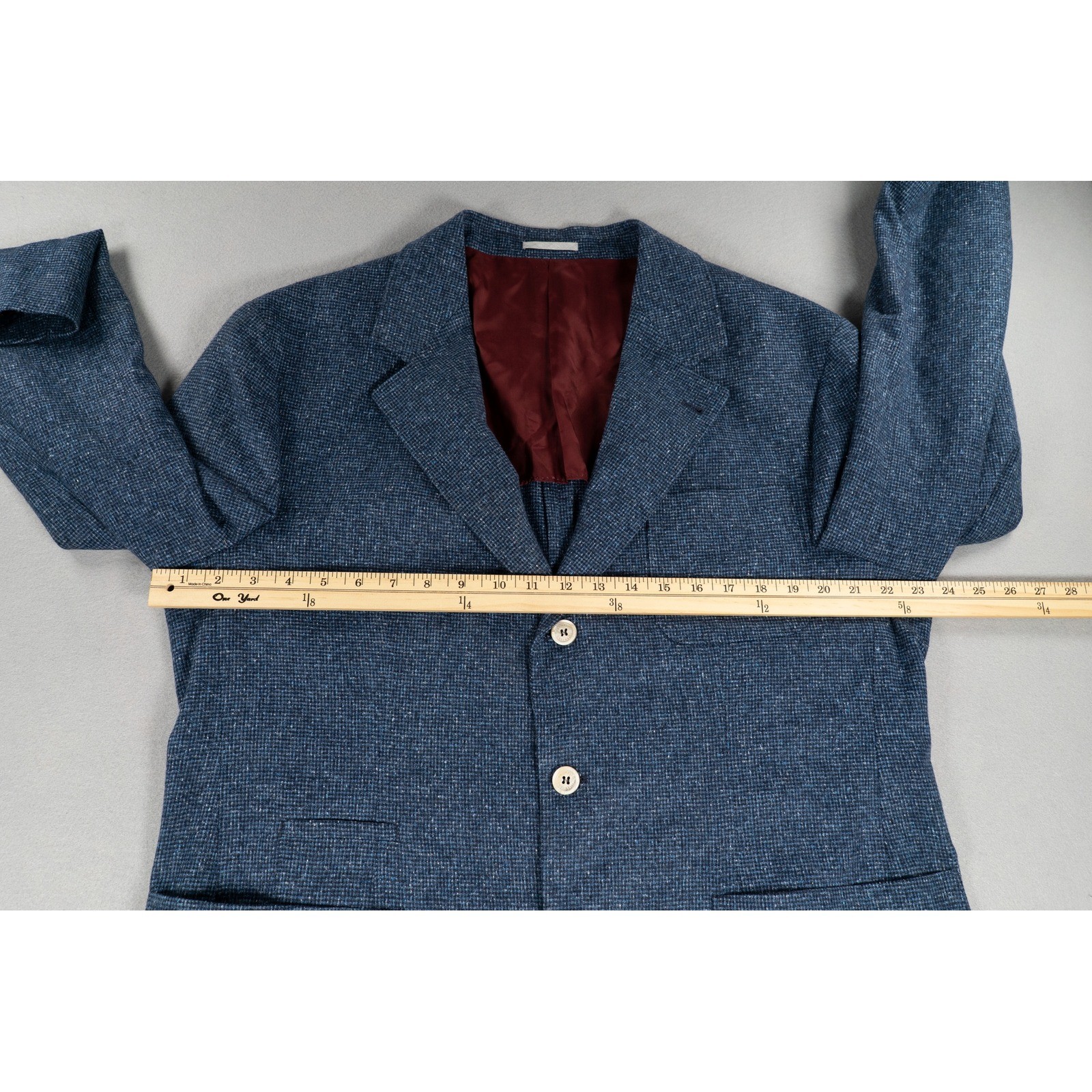 Brunello Cucinelli Mens Blue Silk Wool Cashmere 3 Button Blazer Sport Coat IT 56