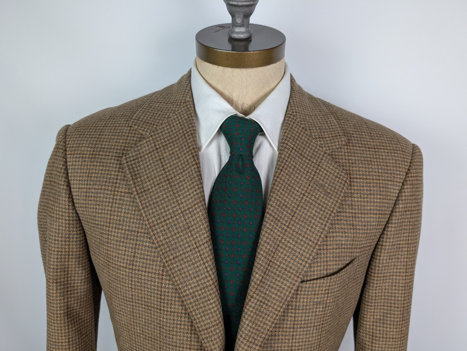 PAL ZILERI Sport Coat Dual Vent 100% Wool Houndstooth Check Sz 52R IT 42R US