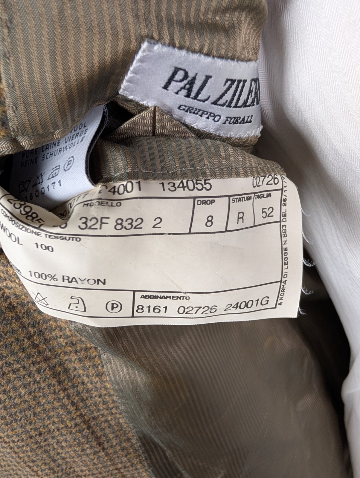 PAL ZILERI Sport Coat Dual Vent 100% Wool Houndstooth Check Sz 52R IT 42R US