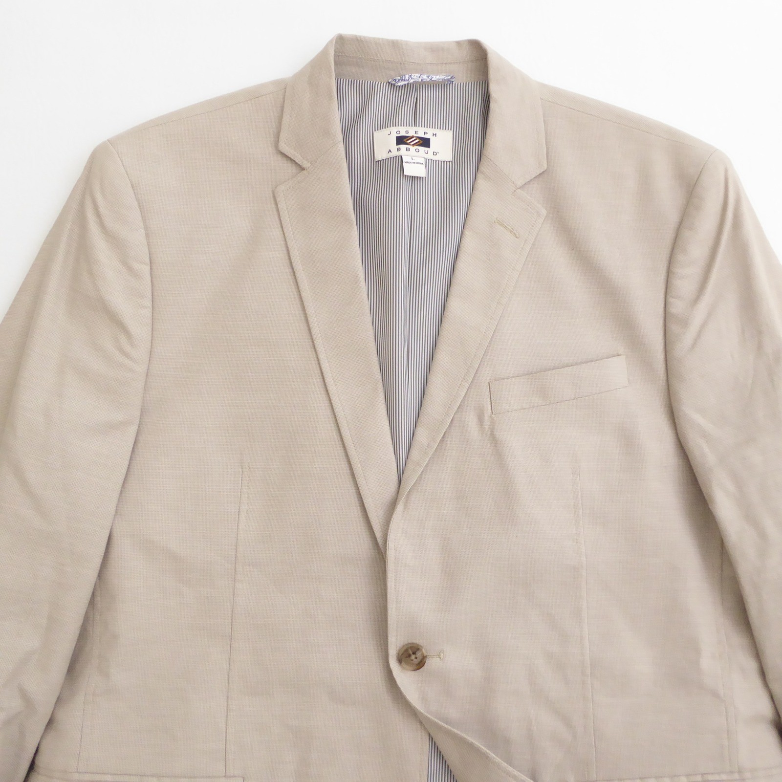 Joseph Abboud Mens Sport Coat Tan Cotton Spandex Two Button Blazer Large